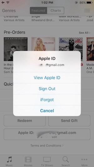 Create iTunes account on iOS Step 2