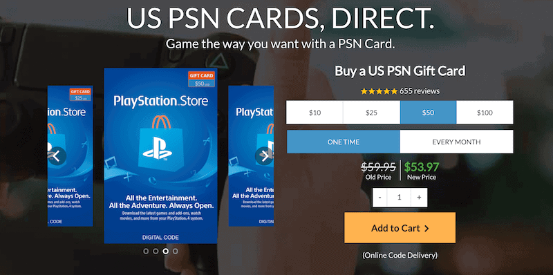 Buy PlayStation Game Cards Online
